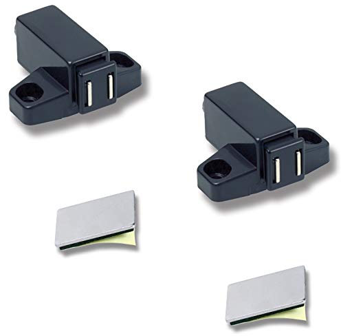 UMAXO® Push-to-Open Federschnäpper, automatischer magnetischer Druckverschluß | Tür Druckschnäpper Touch-Latch | Möbel-Schnäpper | Push-to-Open mit selbstklebendem Gegenstück (rechteckig) (2 Stück)