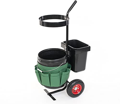 Westmann Hand- & Gartenwagen | 40x56x104 cm Grün | Werkzeugtrolley Set | Transportwagen für Gartenwerkzeug aus Metall | bis 40 kg belastbar