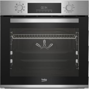 Beko BBIM12301X - Horno Multifunción AEROPERFECT, Color Acero Inoxidable, Limpieza SteamShine, Display digital + mandos PIPO, 8 Funciones, Rail Telescópico, 72 litros, Color Acero