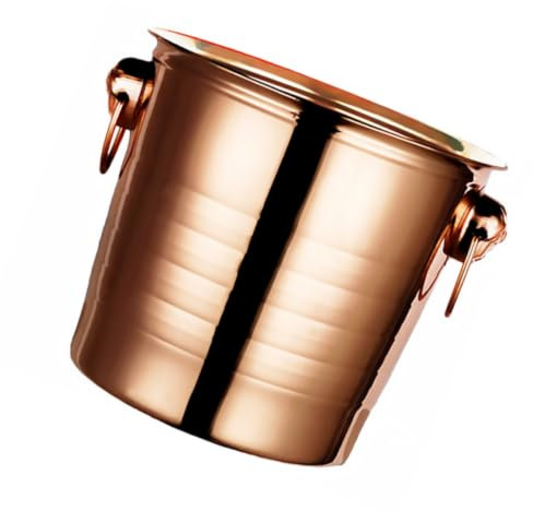 ice Bucket for Cocktail bar Scoop Black Box- Thicken Stainless Steel Ice Bucket Bar Creative Ice Storage Barrel Rose Gold