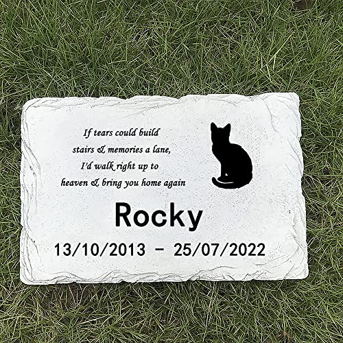 CUDMORERBE Personalisierte Gedenktafel für Katzen, Haustiere, Gartensteine, Grabmarker, Geschenk für Hunde, Katzen, Kaninchen, Hamster und alle anderen Tiere