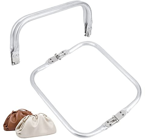 CHGCRAFT 2 Pcs 200mm Square Aluminum Purse Kiss Clasp Internal Tubular Assembled Clutch Frame for DIY Craft Dinner Pouch Bag Making Projects 180x200x10mm