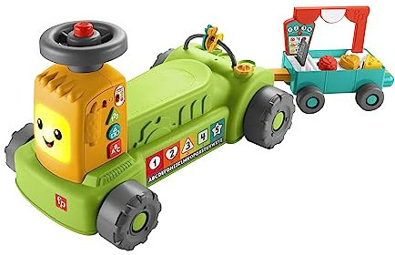 Fisher-Price HRB83 Trattore Della Fattoria Ridi e Impara Laugh & Learn 4-in-1 Farm to Market Tractor, Italienisch, Mehrfarbig