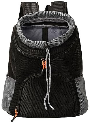 Hunde-Tragerucksack für Kleine bis Mittelgroße Hunde, Skylight-Design, Leichtes Atmungsaktives Material, Eingebaute Sicherheitsschnalle für Wandern und Radfahren