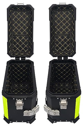 VUSNPL Motorrad Satteltaschen,38L Motorrad Satteltasche Seitentasche Motorradkoffer Motorrad Seitenkoffer Koffer mit Sicherheitsschloss,Schwarz/Silber (Color : Black, Size : A)