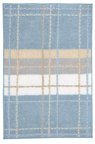 Kleine Wolke Badteppich Kara Stahlblau 60 x 90 cm | OEKO-TEX zertifiziert, rutschhemmende Unterseite, für Fußbodenheizung, maschinenwaschbar, 100% Polyacryl