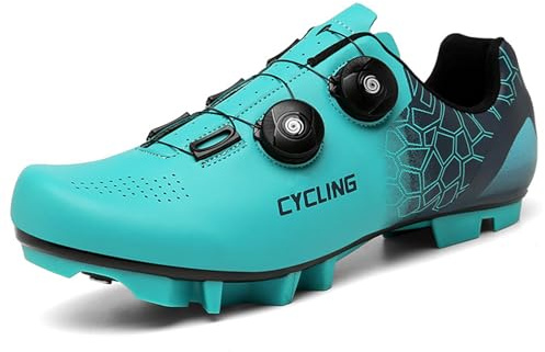 SDEQA Fahrradschuhe Herren Damen Mountainbike Schuhe kompatibel mit SPD 2 Schrauben mit Cleats, atmungsaktiv Outdoor- MTB Radschuhe