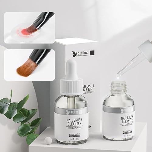 Beautilux Nagelpinselreiniger, Reinigt Gelnägelpinsel, Malpinsel und Werkzeuge, reinigt schnell Acrylnagelpinsel, Verlängern Sie die Lebensdauer Ihrer Nagel Pinsel