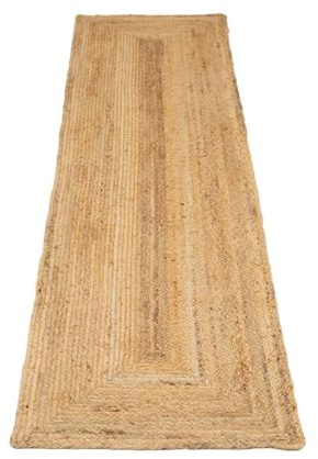 Jute Rug Natural Beige Rustic Golden Rectangular Scandi Bohemian Rug Eco-Friendly Durable Wooden Handwoven Rugs for Living Room Mat, Hallway Runner Rugs 60cm x 240cm