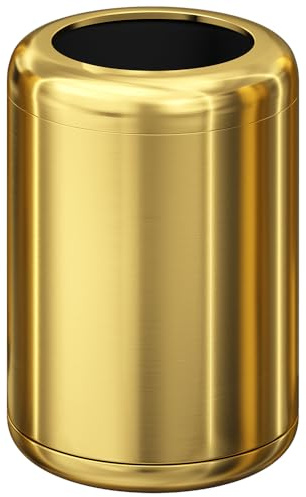 LEASYLIFE 10L/2.6 Gallone Messing Mülleimer, Gold Badezimmer Mülleimer, große Öffnung Edelstahl Mülleimer für Bad, Schlafzimmer, Hotel, Arbeitszimmer, RV (golden)