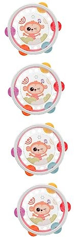 Vaguelly 4 Stück Kinder klatschen Tamburin Schlaginstrument zarte Tamburine kinderinstrumente kinder musikinstrumente leichtes Tamburin Kinder entzückende Tamburine Handheld Schlagzeug Rosa
