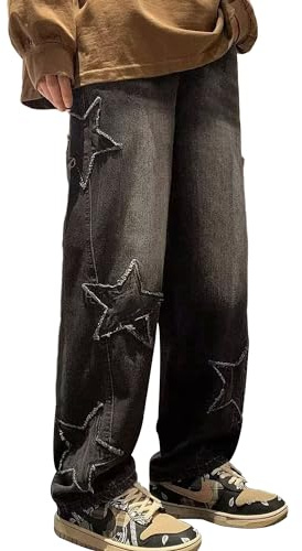 YINGWIN Baggy Jeans Damen Star Y2k Jeanshose Damen Jeans Hosen Aesthetic Stuff 90er Jahre Outfit