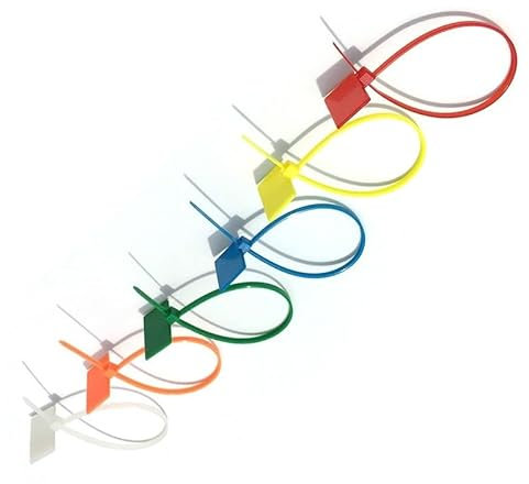 AMEEDA Kabelmarkierung 50 Stück Easy Mark 4 x 150 mm Nylon-Kabelbinder, Etiketten, Kunststoff-Klettbänder, Marker, Kabelanhänger, selbstsichernde Kabelbinder(Yellow)