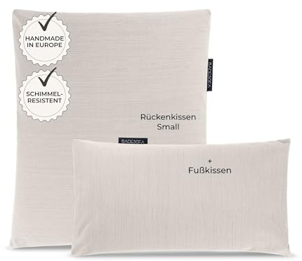 BADESOFA® Badewannenkissen 2er Set Small in Perlmutt | Premium Badekissen, Handgefertigt in Europa, Waschbar & Schnelltrocknend, Rücken- & Fußkissen Set, Passt in jede Badewanne