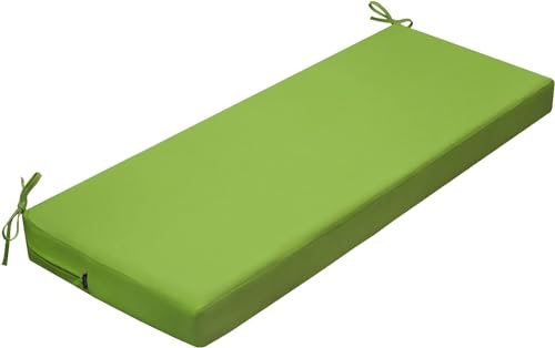 PRIMEPATIO Outdoor Garden Bench Cushion, 143x52x8cm, Green | Waterproof Long Chair Cushion With Ties For Patio Furniture, Porch Swing, 3 Seater, Window Seat Sofa, Replacement Bench Pad