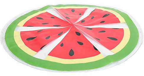 PVC-Kühlmatte für Haustiere, Sommer-Kühlmatte für Hunde, Melonenmuster, Rundes Kühlkissen, Eisbett für Hunde und Katzen, Kühlkissen, Hunde-Eiskissenbett (Wassermelone)