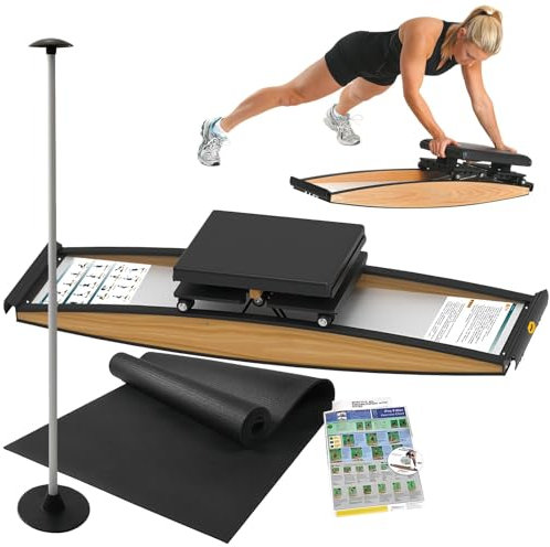 IEOWY Ski-Trainingsgerät, 3D-Crosstrainer, Ski-Trainingsgerät, Indoor-Simulations-Skiruder-Aerobic-Gerät, mit Gehstock und Bodenmatte für das Trainingsgerät für Taille, Bauch und Beine