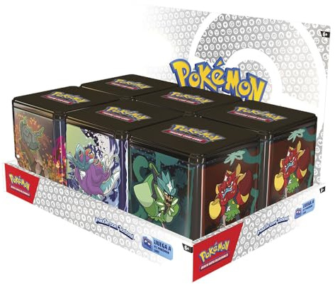 Pokémon Bandai, TCG, Stacking Tins (Q1 2025), Colleziona e Gioca con Le Tue Carte preferite, PC10211