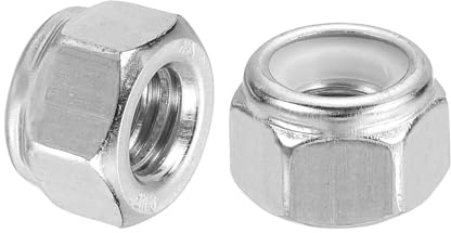 sourcing map 15Pcs 5/16-18 Nylon Insert Hex Lock Nuts, 304 Stainless Steel Self-Locking Nylon Insert Stop Nut for Industrial Construction Fasteners, Silver & White