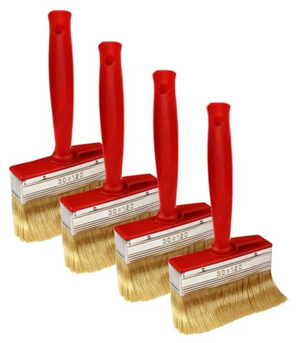 Niaciswe 120 mm x 30 mm, cerdas, 4 unidades, 120 x 30 mm, pincel de pared, muebles, barniz, juego de pinceles grandes, pinceles planos, pinceles anchos, pinceles de pintura para pared, muebles, vallas