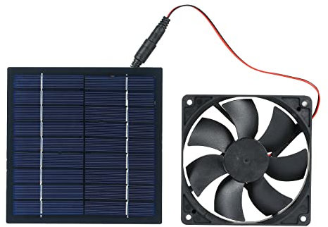 Solarbetriebener Ventilator, Mini-Ventilator, 5 W, 6 V, Solar-Abluftventilator, Sonnenlichtbetrieb, IP65 wasserdicht, für Hunde, Hühnerhaus, Gewächshaus, Wohnmobil-Dach