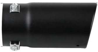 DZSFDGDDFGD Auspuffrohr Universal 70mm Einlass 76mm Auslass Auto Auspuff Endschalldämpfer Spitze Edelstahl Silber Schwarz Endrohr Auto Zubehör Auto-Auspuffendrohr(Black 1)