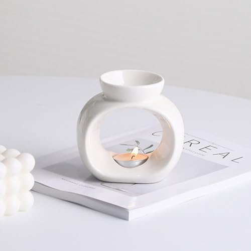 CLIUNT Bruciatori di Olio Essenziale in Ceramica, Diffusore di cera profumata, Candela Fornello Aroma Diffusore, Brucia Essenze per Casa Camera da Letto Decorazione Meditazione Yoga Natale Regalo