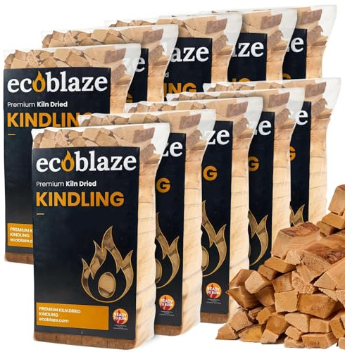 Ecoblaze Kiln Dried Kindling Wood 25kg - Easy to Light, Smokeless Fire Starter for Stoves, Fire Pits, BBQs, Chimineas, Wood Burners & Indoor or Outdoor Fires (10x2.5kg)