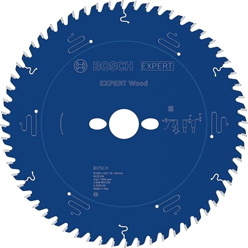Bosch 1x EXPERT Wood Kreissägeblatt für Tischkreissägen (für Weichholz, Hartholz, Ø mm, Professional Zubehör kabelgebundene Tischkreissäge)