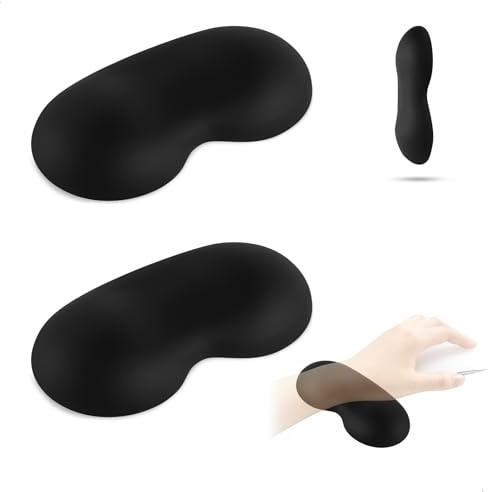 Handballenauflage Maus Handgelenkauflage, 2 Stück Wrist Rest Pad, Mauspad Ergonomisch Handgelenk, Entlastung des Handgelenks, Rutschfest Handauflage Maus für Büro Heimbüro Unterwegs und Gaming