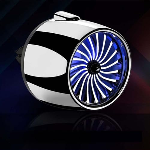 Honseadek Diffuseur d'aromathérapie de voiture pour grille d'aération, désodorisant d'huiles essentielles parfumées avec lumière LED ambiante, rotation à 360°, compatible avec (lumière bleue argentée)