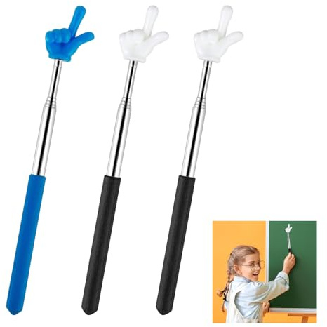 3 Piezas Punteros Telescópicos para Maestros, Profesores, Puntero de Pizarra Blanca, Retráctil Varilla Señaladora Extensible, Puntero De Mano Para Niños, para Oradores Presentación Aula Oficina