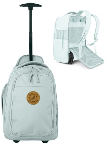 Bordlite Ryanair Cabin Approved Wheeled Backpack 40x25x20cm – 2 in 1 Lightweight Trolley Bag & Rucksack on Wheels (20L) Underseat Hand Luggage for Travel, Business, Weekend Trips - Blue
