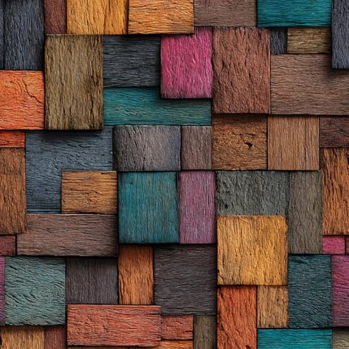 ARiXIaNg Retro Wood Grain Peel and Stick Wallpaper Tree Ring Geometry Contact Paper with Waterproof Stain-Resistant Surface for Boys Girls Teen Bedroom Living Room Kitchen 17.3x393