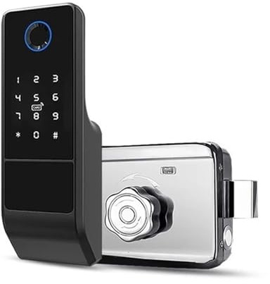 Serratura intelligente impermeabile Tuya Wi-Fi con password digitale, impronta digitale bifacciale, serratura elettronica for cancello in ferro esterno(Waterprof tuya)