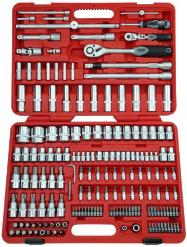 FAMEX 525-21 Profi Steckschlüsselsatz mit Gelenk- und Feinzahnknarre - Werkzeugkoffer mit Werkzeug Set in TOP Qualität- 174-teilig