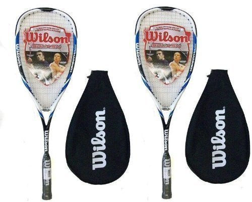 Wilson Hyper Hammer Carbon 120 Blue - Racchette da squash, confezione da 2