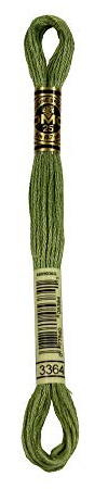 DMC 117MC-3364 Sticktwist, bomull, 3364 grön, 8 m