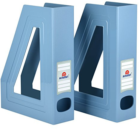 Acrimet Porte-Revues, Support Durable, Organisateur pour Dossiers pour Bureau (Plastique) (Couleur Bleu) (Lot de 2)