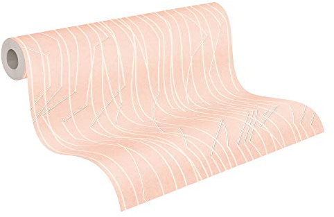 A.S. Création Vliestapete Emotion Graphic Tapete gestreift grafisch 10,05 m x 0,53 m rosa Made in Germany 368784 36878-4