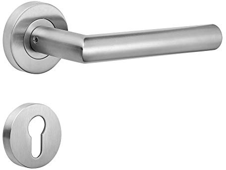 ck-tuerbeschlaege Drückergarnitur New Orleans | Gebrauchskategorie 4 gem. DIN EN 1906 | V2A Edelstahl matt | PZ (Profilzylinder)