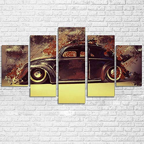 104Tdfc Bilder 5-teilig Leinwandbilder Wanddeko Kunstdruck Vw Käfer 5 Leinwanddrucke Modern Leinwand Wohnzimmer Wand Bilder Kreatives Geschenk