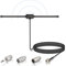 Bingfu DAB UKW Radio Antenne FM Dipolantenne mit 3m Verlängerungskabel für Tragbaren Radio-Tuner Stereo-Empfänger AV-Empfänger Stereo-Verstärker HiFi-Receiver