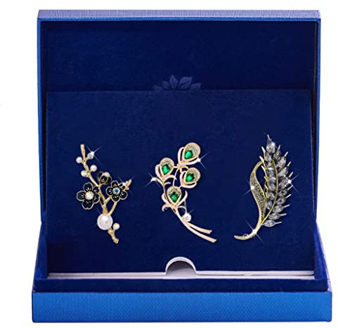 C SS CC Broschen Broschen for Frauen, 3 Set Brosche mit Geschenkbox, Mode Frauen Broschen & Pins Kleid Anzug Zubehör Anstecknadeln Für Damen