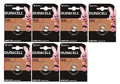 7 x Duracell 1616 Lithium (7 ampoules de 1 batterie) 7 piles (CR1616)