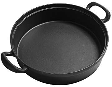 OQHAIR Panal de fundición Almacenamiento de energía Sartén de Hierro Fundido Orejas Grandes Hierro Fundido Sartén de Doble Oreja Sartén Cocina multifunción u