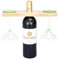 Regal Trunk & Co. Wine Holder for 2 Glasses - For Picnic or Decor - Glass Holders on Top of Bottle - Wine Caddy - Space Saving Design - Gifting Set for Housewarming - Brown H2xL28xW6 cm