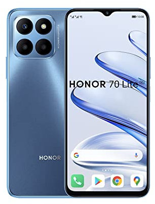 HONOR 70 Lite, Smartphone 5G, 4GB+128GB, 6,5” 90Hz FullView Display, 5000 mAh, Android 12, Dual SIM, Ocean Blue (Renewed)