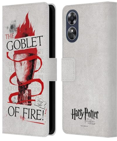 Head Case Designs Licenciado Oficialmente Harry Potter Cáliz de Fuego Cáliz de Fuego I Carcasa de Cuero Tipo Libro Compatible con OPPO A17