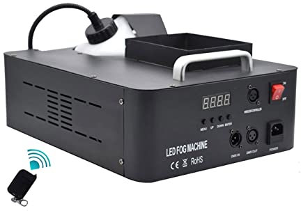 LANAZU Machine à fumée de scène RVB 1500 W, Machine à Effet de fumée LED, adaptée aux Mariages, Effets de scène
